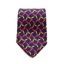 Lands End Mens Dress Tie 100% Silk USA Made Chili Pepper Work Restaurant Server - £14.94 GBP