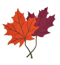 Fall at Its Best Unique Portraits [ Maple Leaf Pair ] Embroidered Iron on/Sew Pa - £13.40 GBP