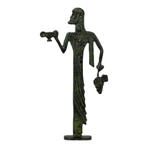 Dionysus Bacchus Greek God of Wine Real Bronze Metal Art Flat Statue Sculpture - £48.50 GBP