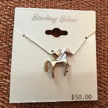 Sterling Silver Horse Charm Necklace 925 Pendant - $17.64