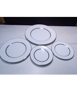 4 Piece Place setting ~ Oxford White Echo ~ Very Elegant Accented Border  - $14.99