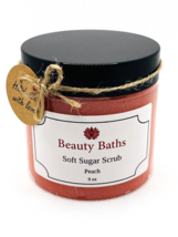 Peach Soft Sugar Scrub Exfoliating Body Scrub holiday gift for her bath scrub - £7.59 GBP