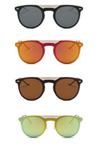 Round Circle Mirrored Fashion Sunglasses - £12.64 GBP