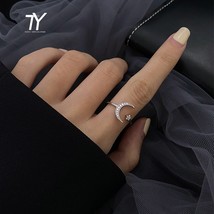 2021 New Star Moon Shape Open ring For Woman Fashion Korean Jewelry Luxury Girl&#39; - £7.12 GBP