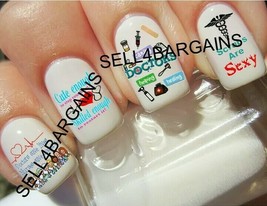 DOCTORS SAVE LIFES》NURSES SAVE DOCTORS》SCRUBS ARE SEXY》Nail Art Decals - £6.89 GBP