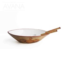 African Wooden Hand Carved Hand Painted Salad Bowl - £156.48 GBP