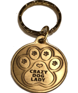 Crazy Dog Lady - A True Friend Dog Pet Keychain Bronze RecoveryChip Design - £5.20 GBP