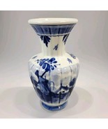 Handpainted  Holland Vase Windmill Blue White Signed Numbered - $21.77