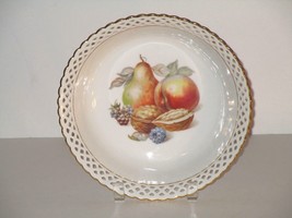 Schumann Arzberg German Bowl with Reticulated Edge ~ Fruit &amp; Nut Design - £27.53 GBP