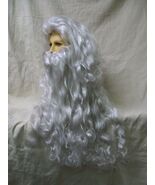 Moses Long Wig &amp; Beard Father Time Poseidon Noah Merman Gandalf Wizard B... - $541.94 MXN