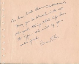 Irma Glen Signed Note on 4.75x6 Vintage Album Page NBC Organist - £39.51 GBP