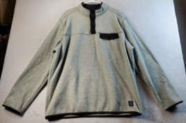 G.H. Bass &amp; Co. Sweatshirt Mens XL Gray 100% Polyester Long Sleeve 1/4 Button - £16.13 GBP
