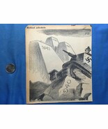 World War 2 WW2 Comic Sketch ORIGINAL From newsprint - BEHIND SCHEDULE - $19.78