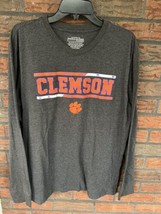Clemson University Tigers Shirt XL Long Sleeve Jersey Gray Orange South ... - £14.20 GBP