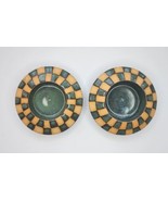 Raven Pottery Seagrove NC Candlestick Holders Signed Set of 2 U208 - £39.95 GBP