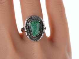 sz7.5 50&#39;s-60&#39;s Navajo Sterling and turquoise ring - £45.56 GBP