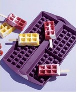 Tupperware Silicone Waffle Sheet Baking Form Mold #7776 Purple Instructi... - $15.67