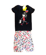 New Baby Gap Girls Short Graphic Navy Blue White Red Floral Knit Sleep S... - £14.03 GBP