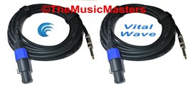 (2) 15ft 14ga Speakon To 1/4&quot; Male Plug Speaker Cable Wire Pa Dj Pro Audio Vwltw - $31.34