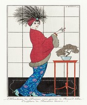 12227.Wall decor Poster.Room design.Barbier artwork.Deco fashion girl and Bonsai - £12.94 GBP+