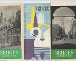 3 Bruges Zeebrugge Belgium Brochures 1960&#39;s Medieval Shrine  - $17.82