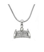 LOA1353 - Rhodium Brass Chain Pendant with Top Grade Crystal  in Clear - $35.49