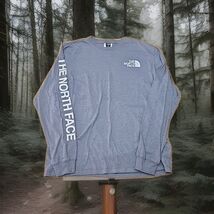 The North Face T-Shirt Mens Size Medium Circular Design Gray Long-Sleeve W - $21.78