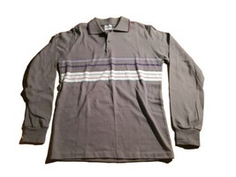 Our Gang Health-Tex Polo Shirt Boys Size 18 Gray Long Sleeve USA Single Stitch  - £19.45 GBP