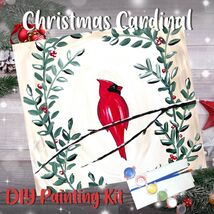 Christmas Cardinal Painting Kit - Paint Your Own - Hand-Drawn - Canvas P... - $35.00