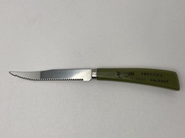 Vintage Usingers Sausage Knife Quikut Quikkle Advertising Avocado Green - $11.54