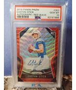 Easton Stick 2019 Panini Prizm Red Wave Rookie Auto #92/149 PSA 10 - $99.00