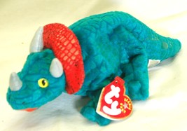 Ty Beanie Baby Hornsly Dinosaur Beanbag Plush Toy Swing &amp; Tush Tags o - $9.89
