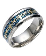 Spiderman Ring Silver Titanium Steel Blue Carbon Fiber Promise Ring Band - £20.02 GBP