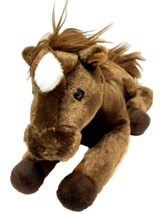 Aurora Soft Brown Plush Stuffed Laying Horse Pony Furry Mane Tail 12 inches - $13.17