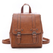 Vintage Leather Backpack Women travel Fashion Designer Back Pack High Quality Mo - £45.15 GBP