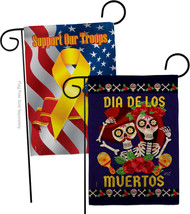 Dia De Los Muertos Pair Burlap - Impressions Decorative Support Our Troo... - $34.97