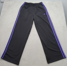 adidas Track Pants Men&#39;s Medium Black 3 Stripes Pleated Elastic Waist Pu... - $20.29