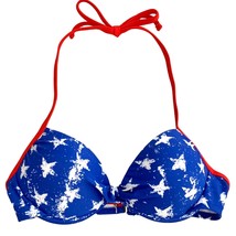 Xhilaration Juniors Patriotic Stars Red White Blue Top Firm Cup Size S D/DD - £11.21 GBP