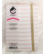 Pink White Striped Studio C Lined Notebook Mini Journal New - $5.99
