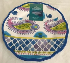 Artistic Accents IKAT Paisley Melamine Dinner Plate New Blue Purple Green 10.5” - £17.68 GBP