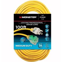 Monster Just Power It Up Outdoor 100 ft. L Yellow Extension Cord 14/3 SJTW - $89.95