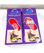 Vintage New Keds Slipper Socks set 2 pairs girls one size red gripper ki... - $244.56 MXN