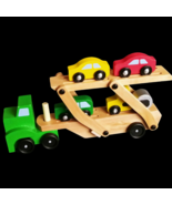 Melissa &amp; Doug Wood Toy Cars &amp; Truck Carrier Ages 3+ - $47.92 CAD