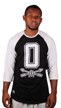 Omit &quot; O &quot; Campionati Uomo Bianco Nero Raglan 3/4 Maniche T-Shirt Nwt - £14.99 GBP