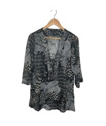Raviya Black and White Semi-Sheer Beaded Tunic Swimsuit Swim Cover Size ... - $17.60 CAD
