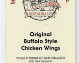 Wings N Things Restaurant Menu West Orlando Florida Legend of Buffalo Wings - $17.82
