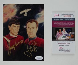 Leonard Nimoy John DeLancie Star Trek Original TOS Signed 5x7 Photo JSA COA - £233.92 GBP