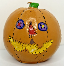 Vintage Halloween Scarecrow Pumpkin 2.5&quot; SKU H471 - £12.08 GBP