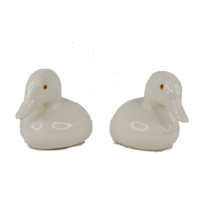Vintage 70s Mid Century Modern MCM Heavy Porcelain Duck Head Bookends White - €84,93 EUR
