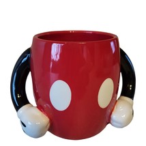 Disney Mickey Mouse Red Pants Mug Cup Galerie Coffee Tea Double Handle Black Arm - £11.74 GBP